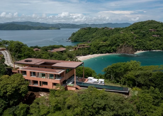 Aerial view of Casa Las Olas Four Seasons and surrounding nature