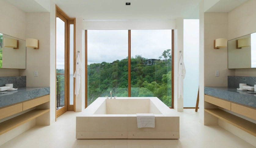 Luxurious bathroom with ocean view at Casa Las Olas Four Seasons