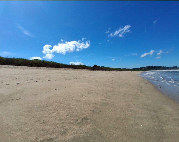 Picture taken close to the tide line looking up to illustrate the slope of the beach near the main surf break in Playa Grande
